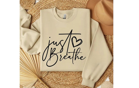 Just Breathe w/ Heart - Black Print