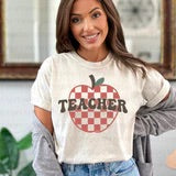 Checkered Apple Teacher - Full Color