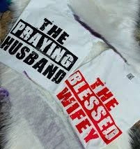 The Praying Husband & The Blessed Wifey Set - Black and Red Print