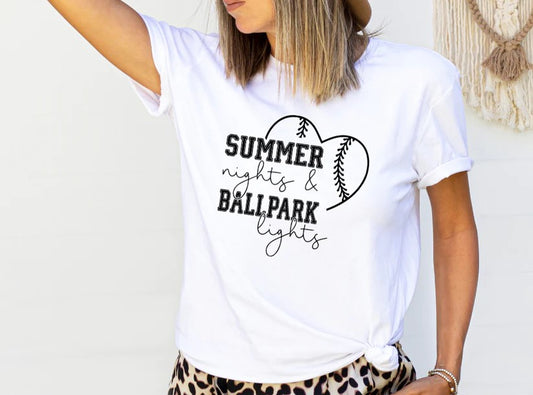 Summer Nights & Ballpark Lights (Black print)