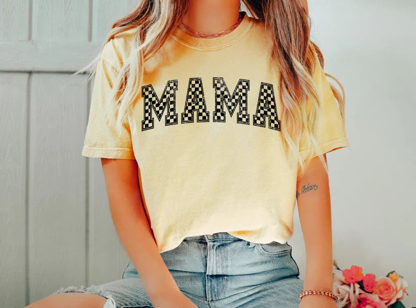 Mama Checkered (University Font) (Black Print)