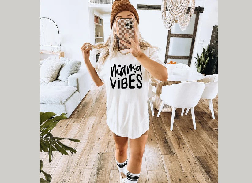 Mama VIbes w/hearts (Black Print)