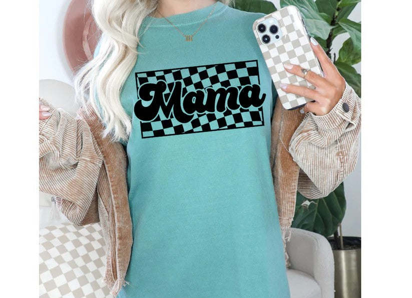 Mama in Checkered Square (Black Print)