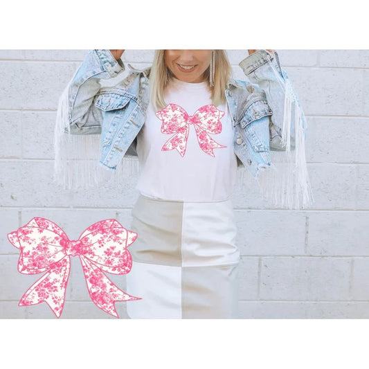 Pink Floral Bow