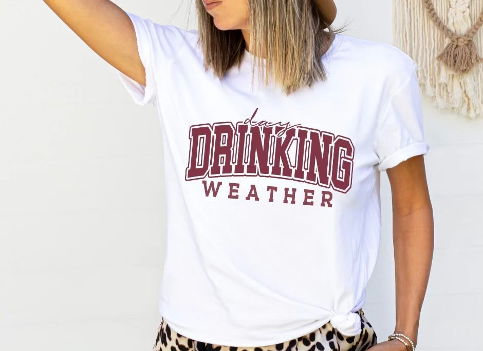 Day Drinking (Maroon Print)