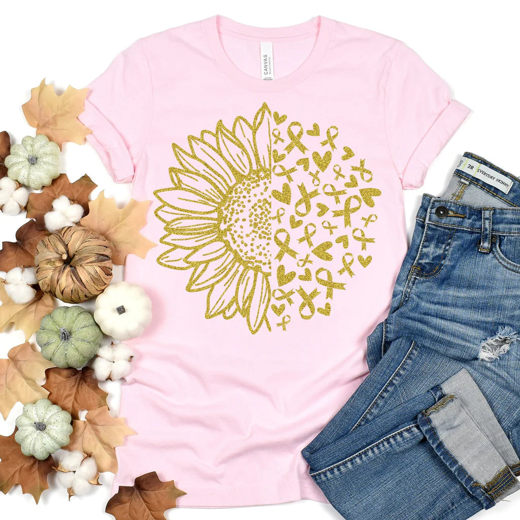 Cancer Sunflower (Pink, Purple, OR Gold color print)