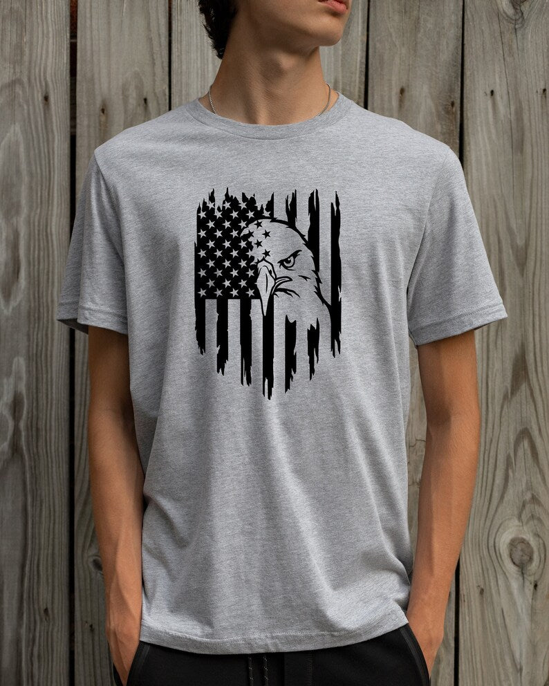 American Flag w/ Eagle (Black print)