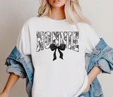 Floral Nonnie w/ Bow - Black Print