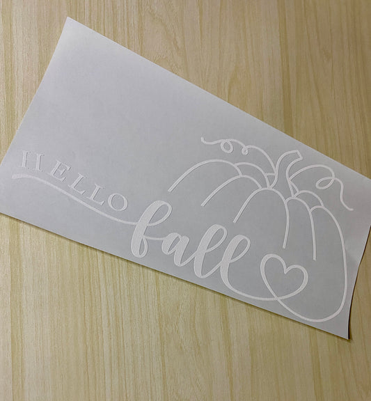 Hello Fall w/ Heart (White Print)