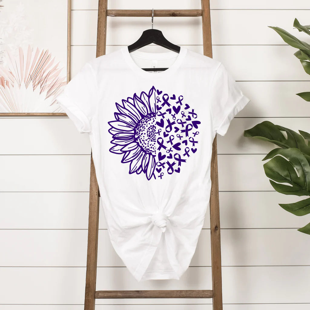 Cancer Sunflower (Pink, Purple, OR Gold color print)