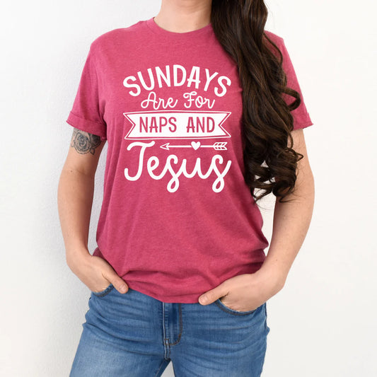 Sundays Are For Naps and Jesus (White print)